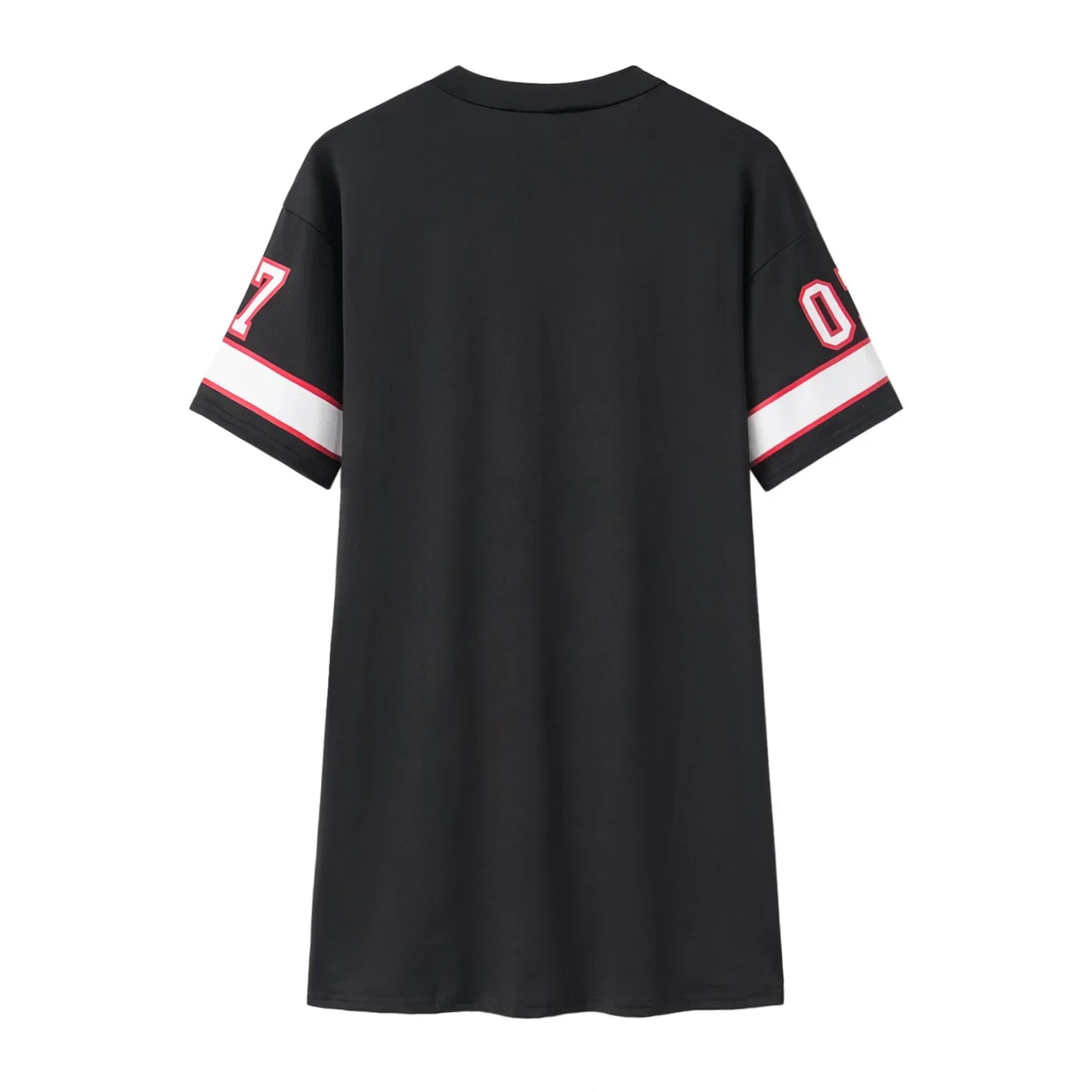 Clothing Summer 07 LeTTer PrinTed Mid-lengTh T-shirT V Skin-friendly Milk Silk Collar Pullover ShorT-sl...