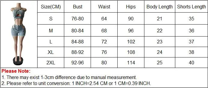 Sexy Jean Women Short Sets