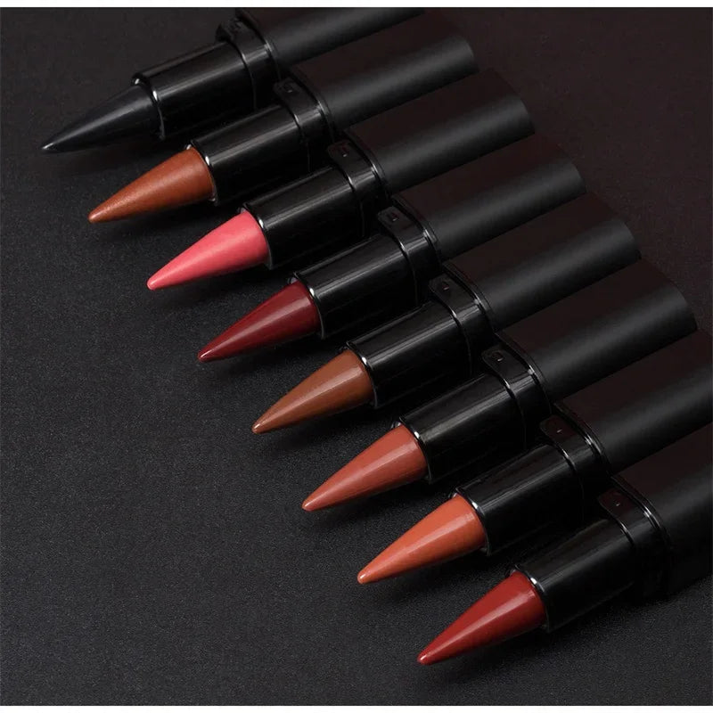 Tapered Nib Lip Liner Pencil Long-Lasting Matte Black Brown Velvet Lipstick Waterproof Natural Slim Lip Liner Makeup Cosmetics