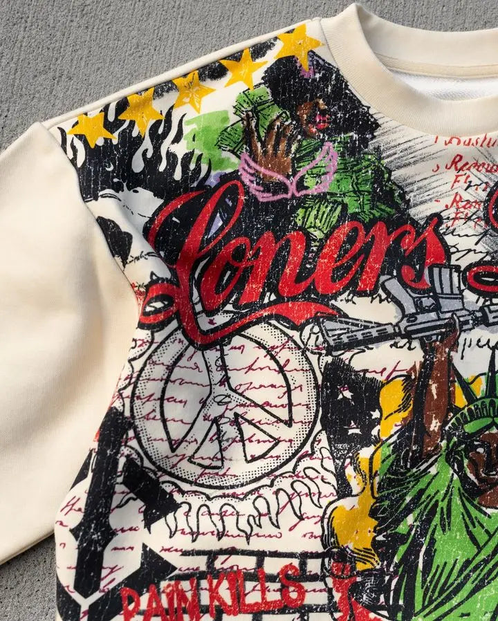 Streetwear Y2k T Shirt New Trend Hip Hop Graffiti Large Graphic Print Design Shirt Harajuku Retro Oversized Loose T Shirt Tops