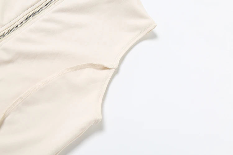 kliou Casual Summer Women Shorts Set Solid Active Irregular Zip-up Tank Tops+Stretch Bottoms Mujer Basic Matching Street 2 Piece
