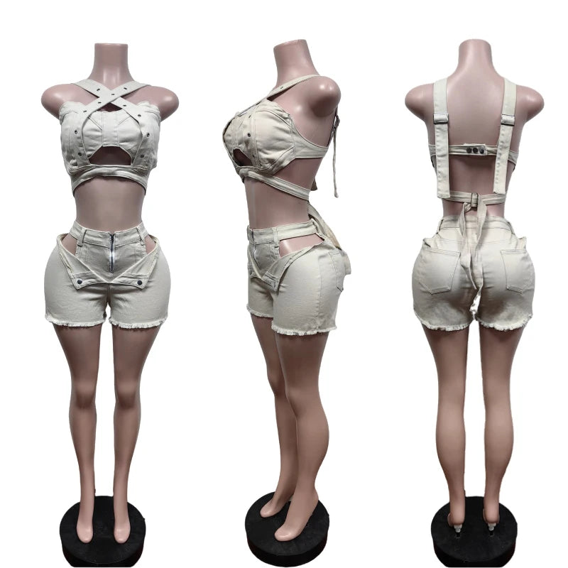 Sexy Jean Women Short Sets