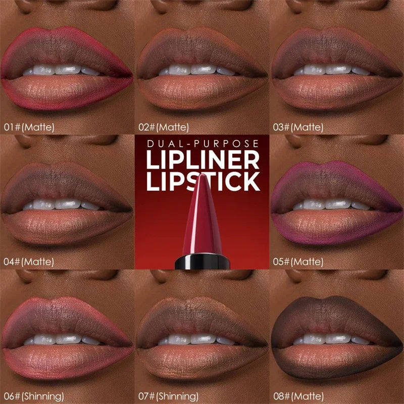 Tapered Nib Lip Liner Pencil Long-Lasting Matte Black Brown Velvet Lipstick Waterproof Natural Slim Lip Liner Makeup Cosmetics